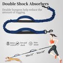 Hands-Free Dog Leash with Waist Belt and Storage Pouch, Shock-Absorbing Bungee Leash for Running, Walking, and Outdoor Adventures, Reflective Safety Design for Night Walks (Lavender)