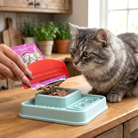 Pet Wet Food Pouch Scraper – Effortlessly squeeze every last bit of cat or dog wet food, paste, or puree from pouches without mess. Ideal for home feeding, this handy tool helps reduce waste and keeps hands clean during daily mealtime. (Green)