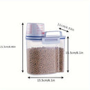Airtight Food Storage Container with Measuring Cup for Rice, Grains, and Pet Food – Transparent Plastic Canister with Locking Lid, Silicone Seal, and Pour Spout for Kitchen Organization and Freshness (L, White)