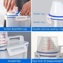 Airtight Food Storage Container with Measuring Cup for Rice, Grains, and Pet Food – Transparent Plastic Canister with Locking Lid, Silicone Seal, and Pour Spout for Kitchen Organization and Freshness (M, White)