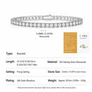 Elegant Moissanite Tennis Bracelet in 925 Sterling Silver with 18K Gold and Rhodium Plating, Featuring Certified Sparkling Stones for Daily Wear and Formal Occasions, Available in Multiple Lengths and Stone Sizes (4.0mm, 16.5cm（6.5in）)