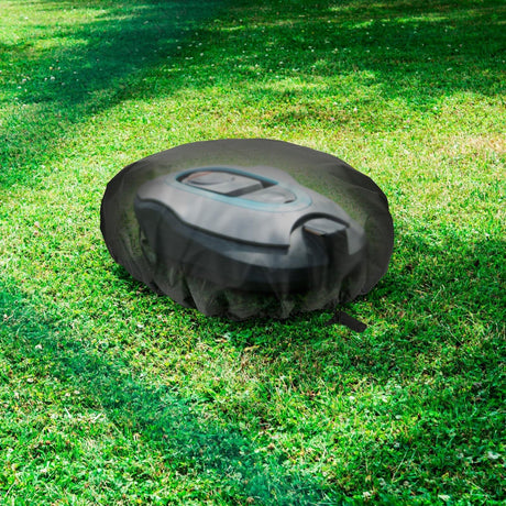 Weatherproof Robot Mower Cover with Drawstring Closure, UV-Resistant Oxford Fabric Protective Shell for Outdoor Storage, Fits Most Automatic Lawn Mowers with Zippered Carry Bag for Convenient Storage (420D(44.5