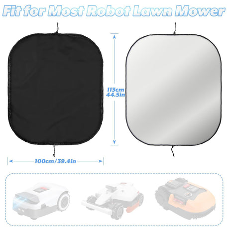 Weatherproof Robot Mower Cover with Drawstring Closure, UV-Resistant Oxford Fabric Protective Shell for Outdoor Storage, Fits Most Automatic Lawn Mowers with Zippered Carry Bag for Convenient Storage (600D(44.5