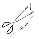 Long, sturdy, and heat-resistant charcoal tongs for grilling food. Made of stainless steel, these portable tongs are suitable for outdoor grilling, charcoal, and fire pits.
