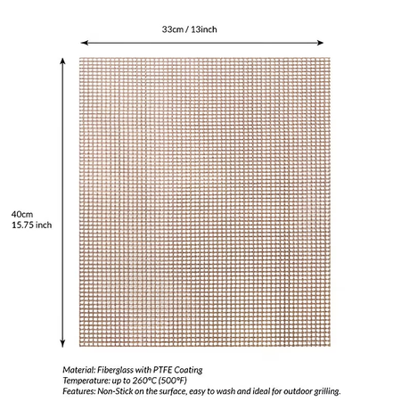 Black 3-Pack Premium Non-Stick PTFE Grill Mesh Mats - Reusable, easy-to-clean round wire mesh mats, perfect for outdoor grilling, ideal for chicken wings, etc., an essential cooking accessory for homes and dormitories.