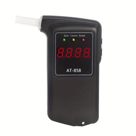 Black AT-858 Breathalyzer Alcohol Detection BAC Tester Portable Breathalyzer LED