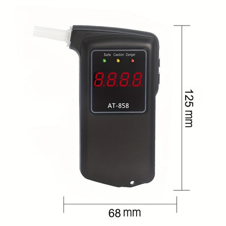 Black AT-858 Breathalyzer Alcohol Detection BAC Tester Portable Breathalyzer LED
