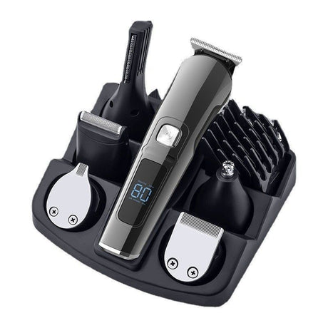 Waterproof Electric Shaver Men'S Hair Trimmer Multifunctional Hair Clipper Nose - Black - Size L