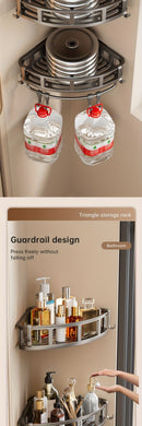 Gray Shower Caddy 3-Tier Corner Caddy Shower Hooks Bathroom Storage Rust-Resistant