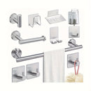 Silver Gray Bathroom Shower Accessories 11-Piece Set Towel Bars Hooks Soap Dishes Bathroom