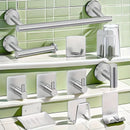 Silver Gray Bathroom Shower Accessories 11-Piece Set Towel Bars Hooks Soap Dishes Bathroom