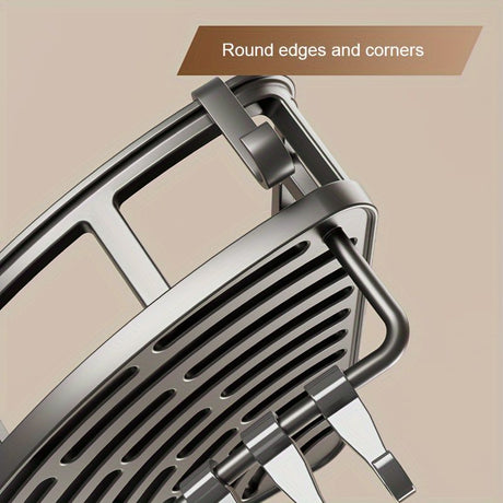 Gray Shower Caddy Corner Caddy 2-Tier Hooks Rod Bathroom Storage Shower Organizer
