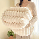 Flannel Sofa Blanket Office Blanket Living Room Throw Comfortable Blanket - White - Size S 70-100cm