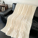 Flannel Sofa Blanket Office Blanket Living Room Throw Comfortable Blanket - White - Size XL  200-230cm