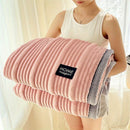 A-Class Rabbit Fur Blanket Soft Blanket Home Decor Blanket Comfortable Blanket - Khaki - Size M  180-200cm