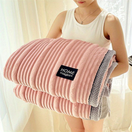 A-Class Rabbit Fur Blanket Soft Blanket Home Decor Blanket Comfortable Blanket - Khaki - Size S  150-200cm