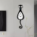 Black Cat-Shaped Clock Home Decor Clock Unique Wall Clock High-Quality Clock Cat