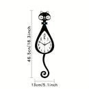 Black Cat-Shaped Clock Home Decor Clock Unique Wall Clock High-Quality Clock Cat