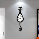 Black Cat-Shaped Clock Home Decor Clock Unique Wall Clock High-Quality Clock Cat