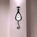 Black Cat-Shaped Clock Home Decor Clock Unique Wall Clock High-Quality Clock Cat