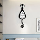 Black Cat-Shaped Clock Home Decor Clock Unique Wall Clock High-Quality Clock Cat