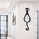 Black Cat-Shaped Clock Home Decor Clock Unique Wall Clock High-Quality Clock Cat