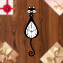 Black Cat-Shaped Clock Home Decor Clock Unique Wall Clock High-Quality Clock Cat