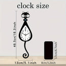 Black Cat-Shaped Clock Home Decor Clock Unique Wall Clock High-Quality Clock Cat