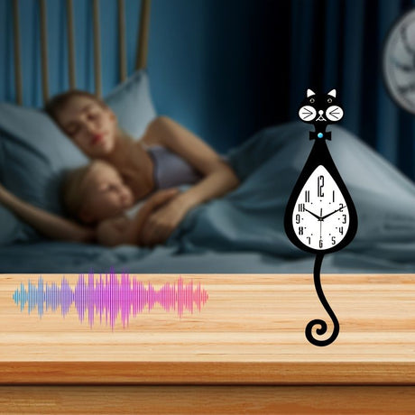 Black Cat-Shaped Clock Home Decor Clock Unique Wall Clock High-Quality Clock Cat