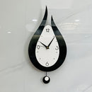 Black Teardrop Wall Clock Modern Clock Silent Wall Clock Home Decor Office Decor
