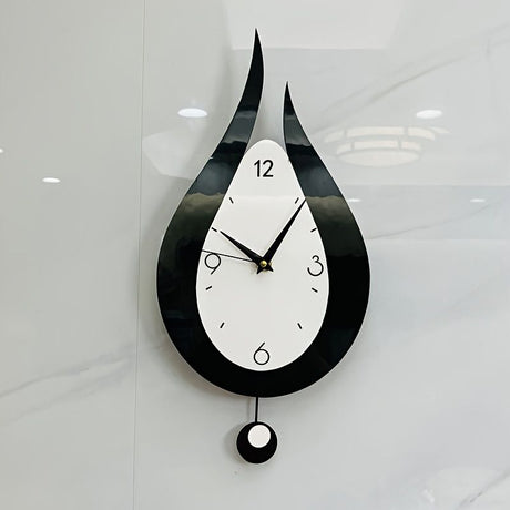 Black Teardrop Wall Clock Modern Clock Silent Wall Clock Home Decor Office Decor