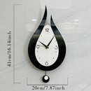 Black Teardrop Wall Clock Modern Clock Silent Wall Clock Home Decor Office Decor