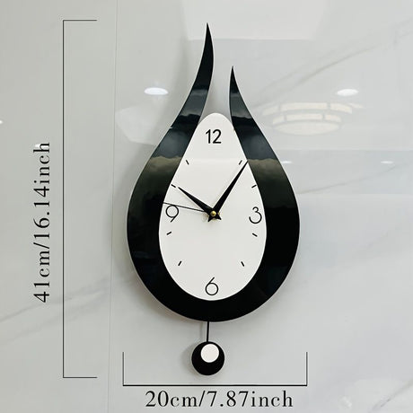 Black Teardrop Wall Clock Modern Clock Silent Wall Clock Home Decor Office Decor