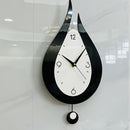 Black Teardrop Wall Clock Modern Clock Silent Wall Clock Home Decor Office Decor