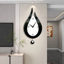Black Teardrop Wall Clock Modern Clock Silent Wall Clock Home Decor Office Decor