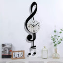 White Brown Treble Clef Wall Clock Music Themed Wall Clock Unique Home Decor Clock Office