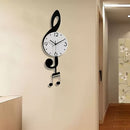 White Brown Treble Clef Wall Clock Music Themed Wall Clock Unique Home Decor Clock Office
