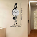 White Brown Treble Clef Wall Clock Music Themed Wall Clock Unique Home Decor Clock Office