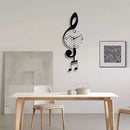 White Brown Treble Clef Wall Clock Music Themed Wall Clock Unique Home Decor Clock Office