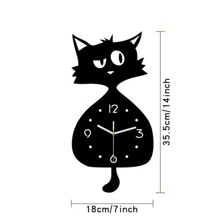 Black Gray Cat Wall Clock Unique Home Decor Silent Wall Clock Cat Decor Australia Modern