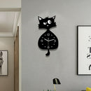 Black Gray Cat Wall Clock Unique Home Decor Silent Wall Clock Cat Decor Australia Modern