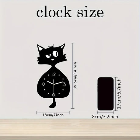 Black Gray Cat Wall Clock Unique Home Decor Silent Wall Clock Cat Decor Australia Modern