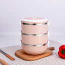 Pink Silver insulated lunch box, three-tier lunch box, lunch container, food storage, hot and cold lunch box, meal prep container, portable lunch box, lunch for work, lunch for school