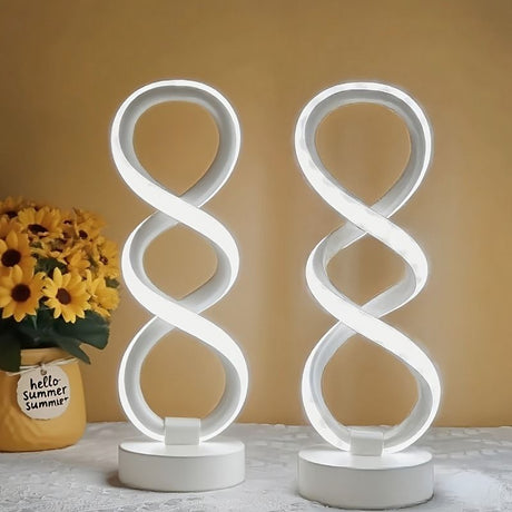 White Black Infinity-Shaped Lamps Night Atmosphere Lamps Home Decor LED Lamps 2-Piece Set