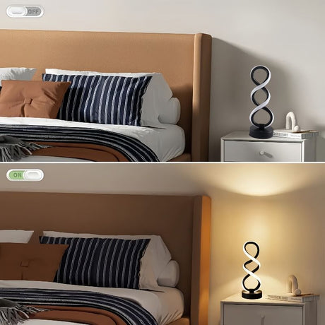 White Black Infinity-Shaped Lamps Night Atmosphere Lamps Home Decor LED Lamps 2-Piece Set
