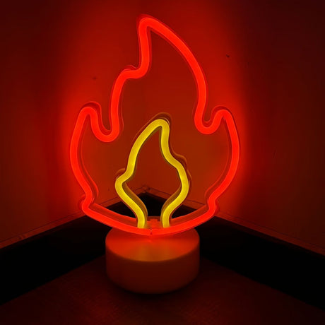 White Black Flame Neon Night Light Home Decor LED Night Light Ambient Lighting Unique Gift