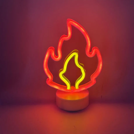 White Black Flame Neon Night Light Home Decor LED Night Light Ambient Lighting Unique Gift