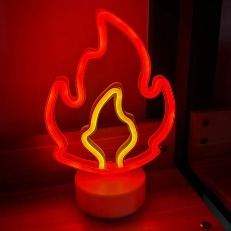 White Black Flame Neon Night Light Home Decor LED Night Light Ambient Lighting Unique Gift