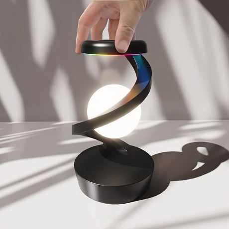 Gray Modern Night Light Spiral Design LED Night Light Ambient Lighting Wireless