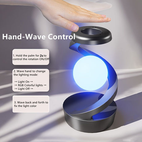 Gray Modern Night Light Spiral Design LED Night Light Ambient Lighting Wireless